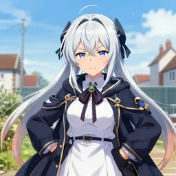 essex from azur lane making a dumb face
