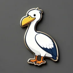 pelican wearing a suit vector art pin - up