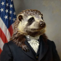 official portrait of the united states president, 1 9 4 4. he resembles an aardvark. oil on canvas by william sydney mount, trending on artstation