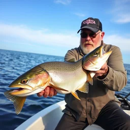 mike ehrmantraut fighting another mike ehrmantraut holding a big trout fish big heads from breaking bad and better call saul