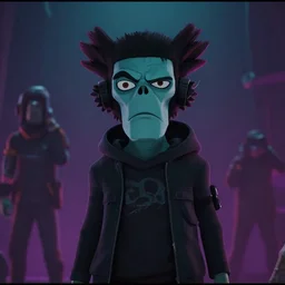 Screenshot from a Gorillaz music video