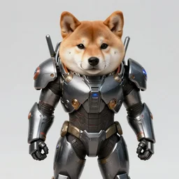 anthropomorphic shiba inu, wearing the expanse martian goliath powered armor realistic scifi, portrait art by donato giancola and greg rutkowski, realistic face, digital art, trending on artstation, symmetry