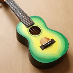 avocado ukulele painted by mati klarwien