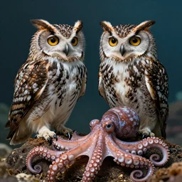 owl mixed with an octopus