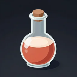 a health potion in a glass flask , artstation, rpg, digital art, isometric, dark background, dark souls, the witcher 3, crusader kings, skyrim