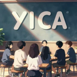it's fun to stay at the ymca, in the style of an anime