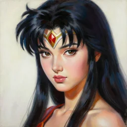 realistic Portrait painting of Maria Ozawa as Athena from Saint Seiya, made by Michaelangelo, physical painting, Sharp focus,digital art, bright colors,fine art, trending on Artstation, unreal engine.