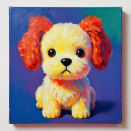 a beautiful painting lovely toy dog, by kusama yayoi award - winning art, andy warhol color, dramatic light, octane render, color screen printing