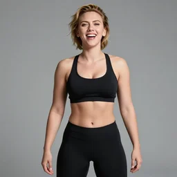 most strongest pose, laughing scarlett johansson as baki with perfect symmetrical anatomical proportions, chun li, battle angel manga, afro samurai animes style, by greg rutkowski, pencil and ink, dramatic lighting, full body dramatic profile, swim suite, splashing in a pool with smiling chun li