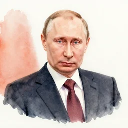 vladimir putin, simple watercolour
