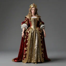 royal female full body portrait, high detail, 4k, octane render, aggressive rococo