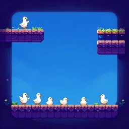 retrowave platformer goose jumping 2d game