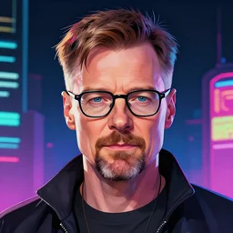 high quality illustration, walter white realistic portrait, cyberpunk colors, vaporwave, retro, neotrad, lois van baarle, moebius, league of legend, digital painting, james jean
