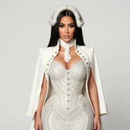 portrait of george washington in costume as kim kardashian wearing a fancy dress at a gala. overbust corset. digital art by eugene de blaas, ross tran, and nasreddine dinet, vibrant color scheme, intricately detailed, in the style of romanticism. artstation, greg rutkowski