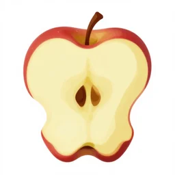 2 d vector art of a rotten apple core, clean style, on white, trending on artstation, cgsociety, unreal engine