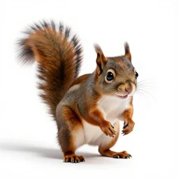 chibi flying squirrel, professional studio photo, full body, isolated on a pure white background, centered, entire subject in frame, sharp focus, soft studio lighting