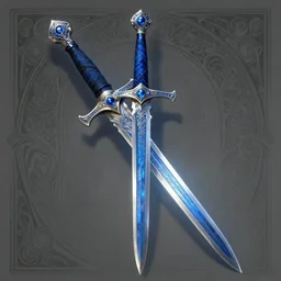 blue fantasy sword, intricate, elegant, highly detailed, digital painting, 4k, HDR, concept art, detailed jewelry, smooth, sharp focus, illustration, art by Artgerm, H R Giger and Alphonse Mucha