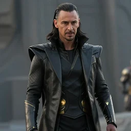 film still of Idris Elba as Loki in new Avengers film, photorealistic 8k