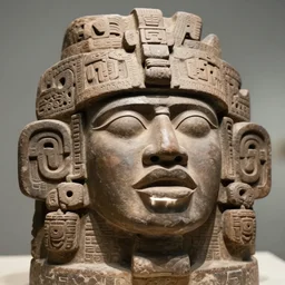 ” ancient aztec constructivist sculpture by jeff koons, photo kodak lens, depth of field ”