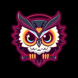 owl logo cyberpunk cute 8 k