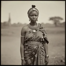 vintage photo of a west African manding queen by edward s curtis, photo journalism, photography, cinematic, national geographic photoshoot