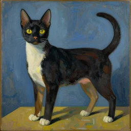 a cat that looks like a dog, Italian futurist painting