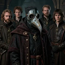 A fancy portrait of a 1300's Plague Doctor with a beak mask by Greg Rutkowski, Sung Choi, Mitchell Mohrhauser, Maciej Kuciara, Johnson Ting, Maxim Verehin, Peter Konig, Bloodborne, 8k photorealistic, cinematic lighting, HD, high details, dramatic, dark atmosphere, trending on artstation