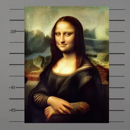 mona lisa as a mug shot
