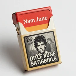 design!!!!!! for a vintage cigarette!!!!!!! pack by nam june paik