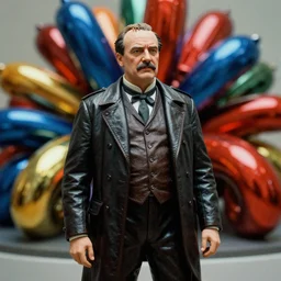 leon trotsky in colorstorm, leatherette figurine, depth of field, analog film, vivid dynamic composition, by jeff koons, by yoro sean, surreal, overblown vibrant colors, masterpiece, physical based rendering, featured on pixiv, octane renderer, trending on pinterest