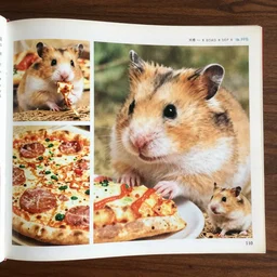 photos, 2 page of hamster on pizza magazine, 1 9 9 0.