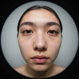 a model portrait in a photo studio fisheye lens photograph, 4 k, extremly detailed, detailed human skin, hyperrealistic