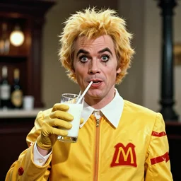 Ronald McDonald as Alexander DeLarge, A Clockwork Orange, droog, eyelashes, milk plus, Korova Milkbar, 1971 film, Stanley Kubrick, hooligan