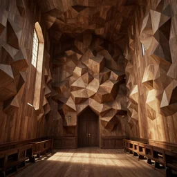 interior of a victorian convent, polygonal wooden walls, by peter mohrbacher dan mumford craig mullins nekro, cgsociety, pixiv, volumetric light, 3 d render