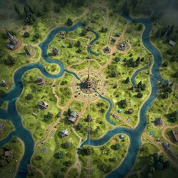 top view, besieged fantasfy map, 4k HD, trending on artstation, hyper detailed