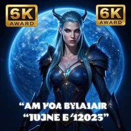 hyperrealist digital art of sylvanas windrunner on a blue planet. by bayard wu, fantasy art, photo realistic, dynamic lighting, trending on artstation, poster, volumetric lighting, very detailed faces, 4 k, award winning