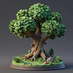 a swamp tree design, 3D render, Z-Brush sculpt, fortnite style