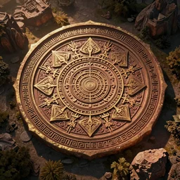 a beautiful Inca-themed circular Mandala, octane render, hyper-detailed environment, photorealism, hyper realistic, no blur, 16k