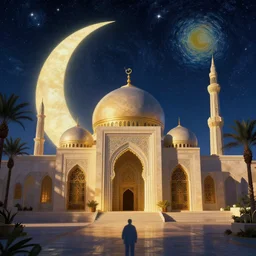 ✨🕌🌙, Art Deco, in socotra island, starry night, Trending artstation, octane render, cgsociety, surrealist, cinematic, shadow of the tomb rider