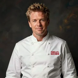Gordon Ramsey as a superhero, the master chef, hells kitchen