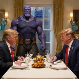 thanos and trump having dinner,