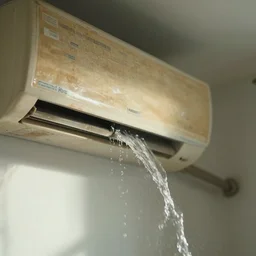 water flows from a dirty air conditioner in a room, faded, depth of field, sunny, ultra realistic, very detailed, 8 k hyper realistic detailed cinematic still by gerhard richter and adav kander, 2 5 mm
