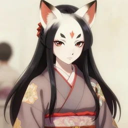 A realistic anime portrait of a beautiful kitsune woman with a human face wearing a kimono, digital painting, by Stanley Artgerm Lau, WLOP, Rossdraws, LeraPi, and Sakimichan, digtial painting, trending on ArtStation, deviantart, SFW version