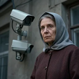 babushka cctv surveillance, realistic, dramatic lighting, fantastic reality, 8 k resolution