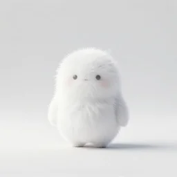 fuzzy creature in a white empty world