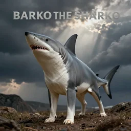 barko the sharko, a rare breed of sharkdog or dogshark. a dog that is a shark.