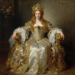 the royal goddess by greg hildebrant fancy rococo baroque regal goddess oil painting high quality award winning clothed in fancy garb