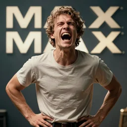 a man with his hands on his hips screaming in pain, hyper realistic, photorealistic, high definition, imax film quality