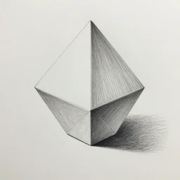 polyhedra, color pencil drawing