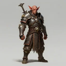 a hobgoblin warrior, concept character, full body, rpg illustration
